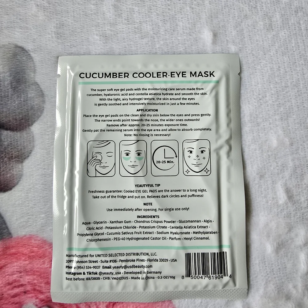 Yeauty Cucumber Cooler Eye Pad Mask 1 set - Picture 3 of 7